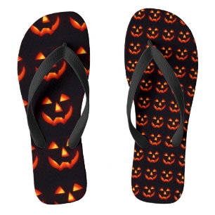Pumpkin Design Flip Flops