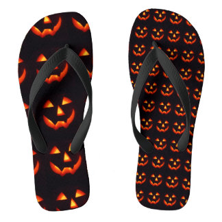 Pumpkin Design Flip Flops