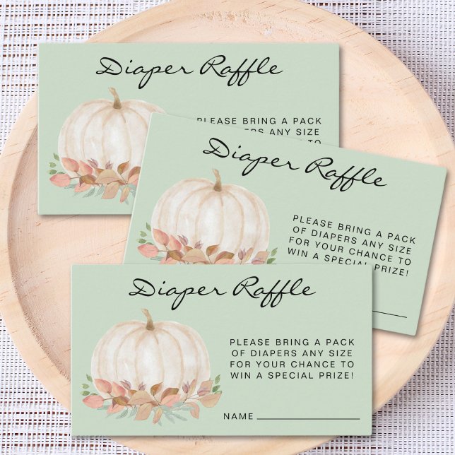 Pumpkin Diaper Raffle Baby Shower Enclosure Card (Creator Uploaded)