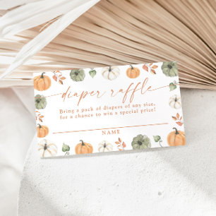 Pumpkin Diaper Raffle Card, Boho Fall Baby Shower  Enclosure Card