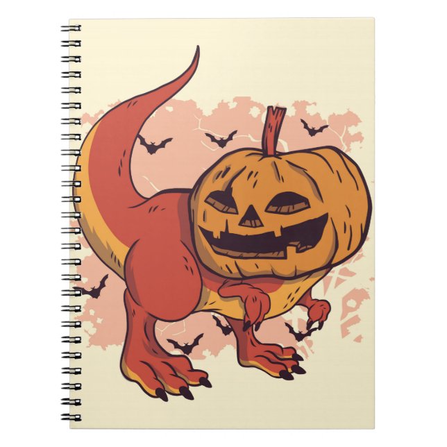 Pumpkin Dinosaur T-Rex Notebook (Front)