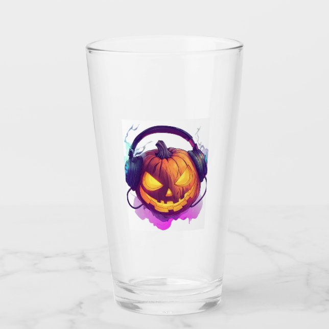  Pumpkin DJ Party Glass (Front)