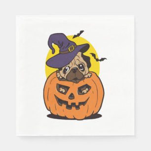 Pumpkin Dog Halloween, Funny Halloween Dog Napkin