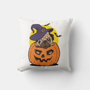 Pumpkin Dog Halloween, Funny Halloween Dog Throw Pillow