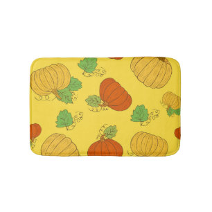 Pumpkin Doodle: Hand Drawn Seamless Bath Mat