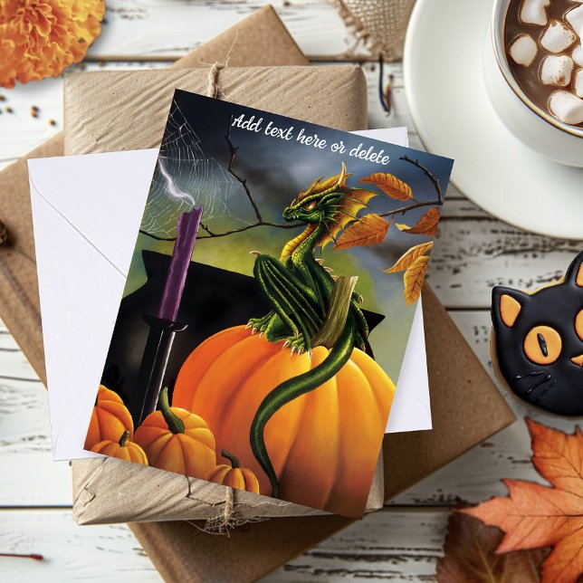 Pumpkin Dragon Cauldron Halloween Card (Creator Uploaded)