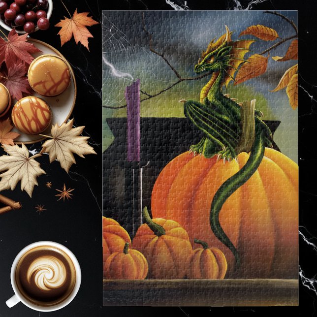 Pumpkin Dragon Cauldron Halloween Jigsaw Puzzle (Creator Uploaded)