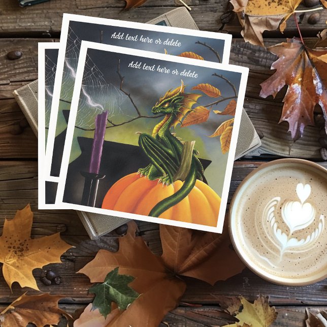 Pumpkin Dragon Cauldron Halloween Napkin (Creator Uploaded)