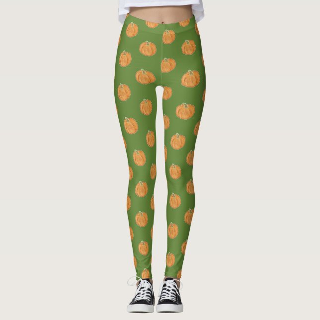 Pumpkin Drawing Leggings (Front)