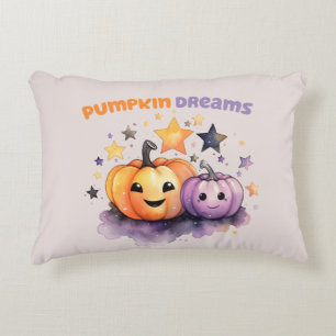 Pumpkin Dreams – Cute Pastel Purple and Orange Accent Pillow