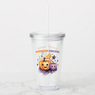 Pumpkin Dreams – Cute Pastel Purple and Orange Acrylic Tumbler