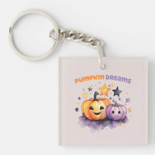 Pumpkin Dreams – Cute Pastel Purple and Orange Keychain
