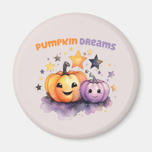 Pumpkin Dreams – Cute Pastel Purple and Orange Magnet