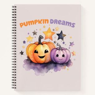 Pumpkin Dreams – Cute Pastel Purple and Orange Notebook