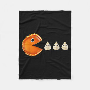 Pumpkin E Eating Whipped Cream Funny  Fleece Blanket