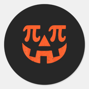 Pumpkin E Funny Math Thanksgiving Science Teacher Classic Round Sticker