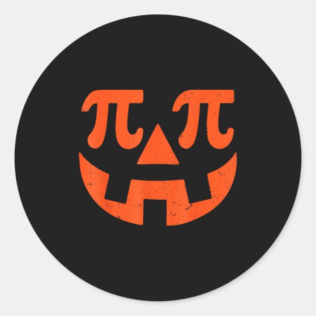 Pumpkin E Funny Math Thanksgiving Science Teacher  Classic Round Sticker (Front)