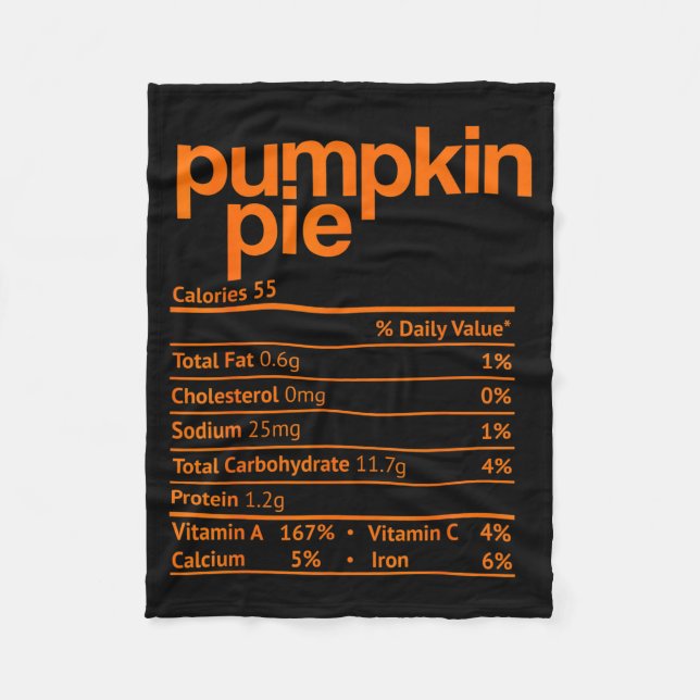 Pumpkin E Nutrition Fact Funny Thanksgiving Christ Fleece Blanket (Front)