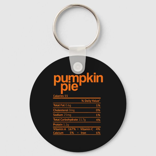 Pumpkin E Nutrition Fact Funny Thanksgiving Christ Keychain (Front)
