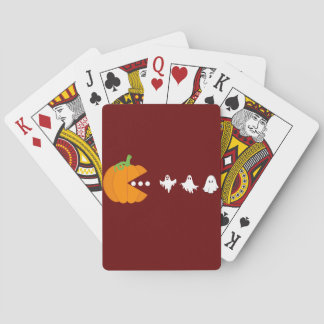  Pumpkin Eating Ghost Gamer Halloween Men Women   Playing Cards