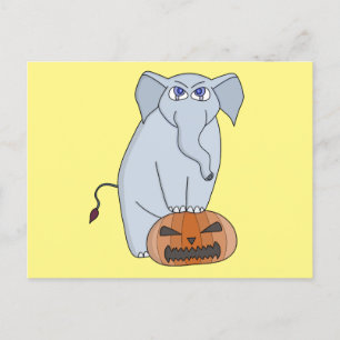Pumpkin Elephant Postcard