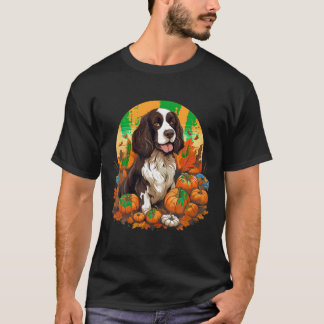 Pumpkin English Springer Spaniel Dog Halloween Tha T-Shirt