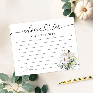 Pumpkin Eucalyptus Fall Bridal Shower Advice Card