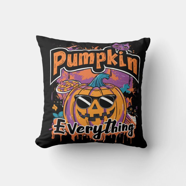 Pumpkin Everything | ExDesigner | Halloween Throw Pillow (Front)