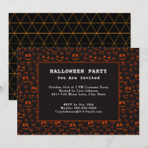 Pumpkin Eyes and Grins in Black Halloween Party
