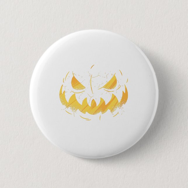Pumpkin Face 2 Inch Round Button (Front)