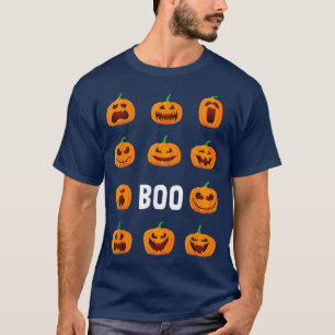 Pumpkin Face Boo Lazy Halloween Costume Cute Jack T-Shirt