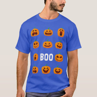 Pumpkin Face Boo Lazy Halloween Costume Cute Jack  T-Shirt