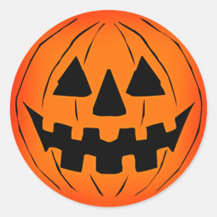 Pumpkin Face Classic Round Sticker