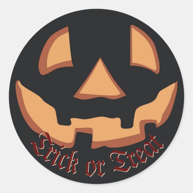 Pumpkin face for Halloween Classic Round Sticker (Front)