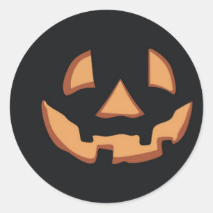 Pumpkin face for Halloween Classic Round Sticker