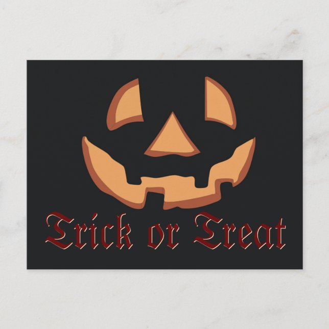 Pumpkin face for Halloween Postcard (Front)