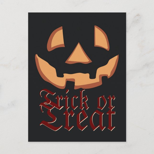 Pumpkin face for Halloween Postcard (Front)