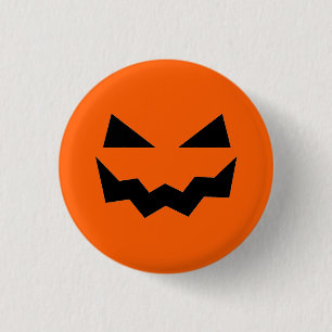 Pumpkin Face Halloween 1 Inch Round Button