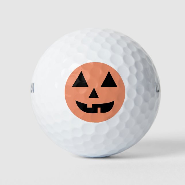Pumpkin Face Halloween Golf Balls (Front)
