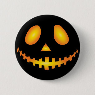 Pumpkin Face Halloween Jack O Lantern Spooky 2 Inch Round Button