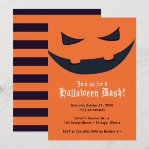 Pumpkin Face Halloween Party Invitation
