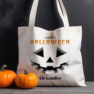 Pumpkin Face Happy Halloween Trick or Treat Tote Bag