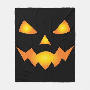 Pumpkin Face Jack O Lantern Halloween Spooky Fleece Blanket
