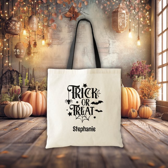 Pumpkin Face Jack O Lantern With Name Tote Bag (Creator Uploaded)