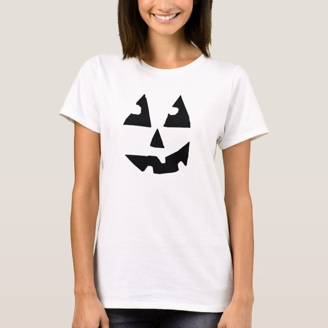 Pumpkin Face Ladies Babydoll (Fitted) T-Shirt (Front)