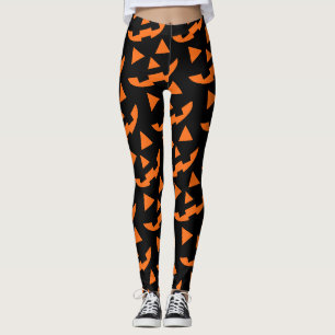Pumpkin Face Print Halloween  Leggings