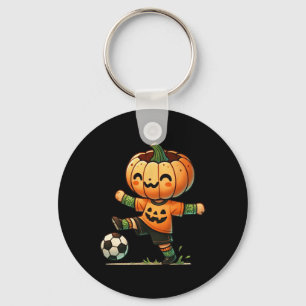 Pumpkin Face Soccer Halloween Costume Boys Kids To Keychain