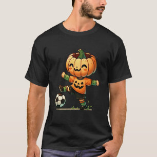 Pumpkin Face Soccer Halloween Costume Boys Kids To T-Shirt