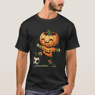 Pumpkin Face Soccer Halloween Costume Boys Kids To T-Shirt