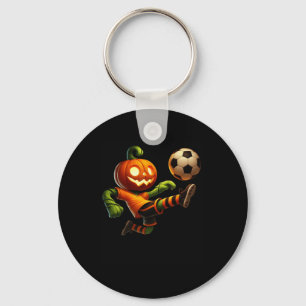 Pumpkin Face Soccer Halloween Costume Men Boys Kid Keychain